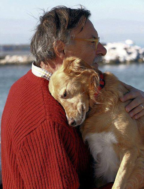 dog and old man