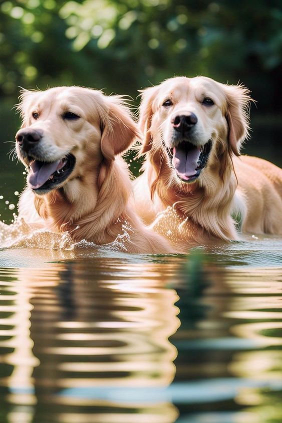 dog splashing water