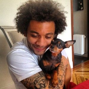 Marcelo Vieira and dog